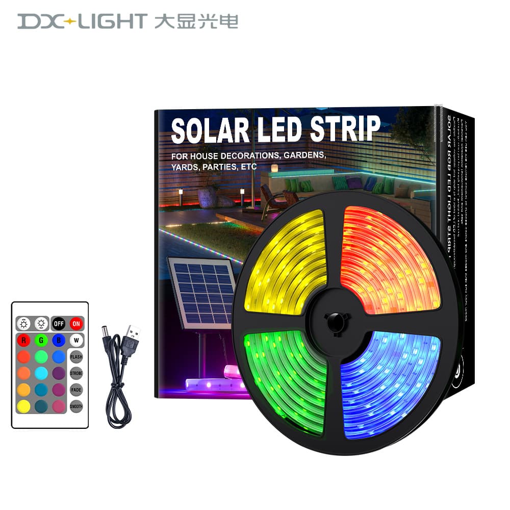 Outdoor LED Strip Lights - Solar Powered Waterproof LED Light Strip for Garden Decoration