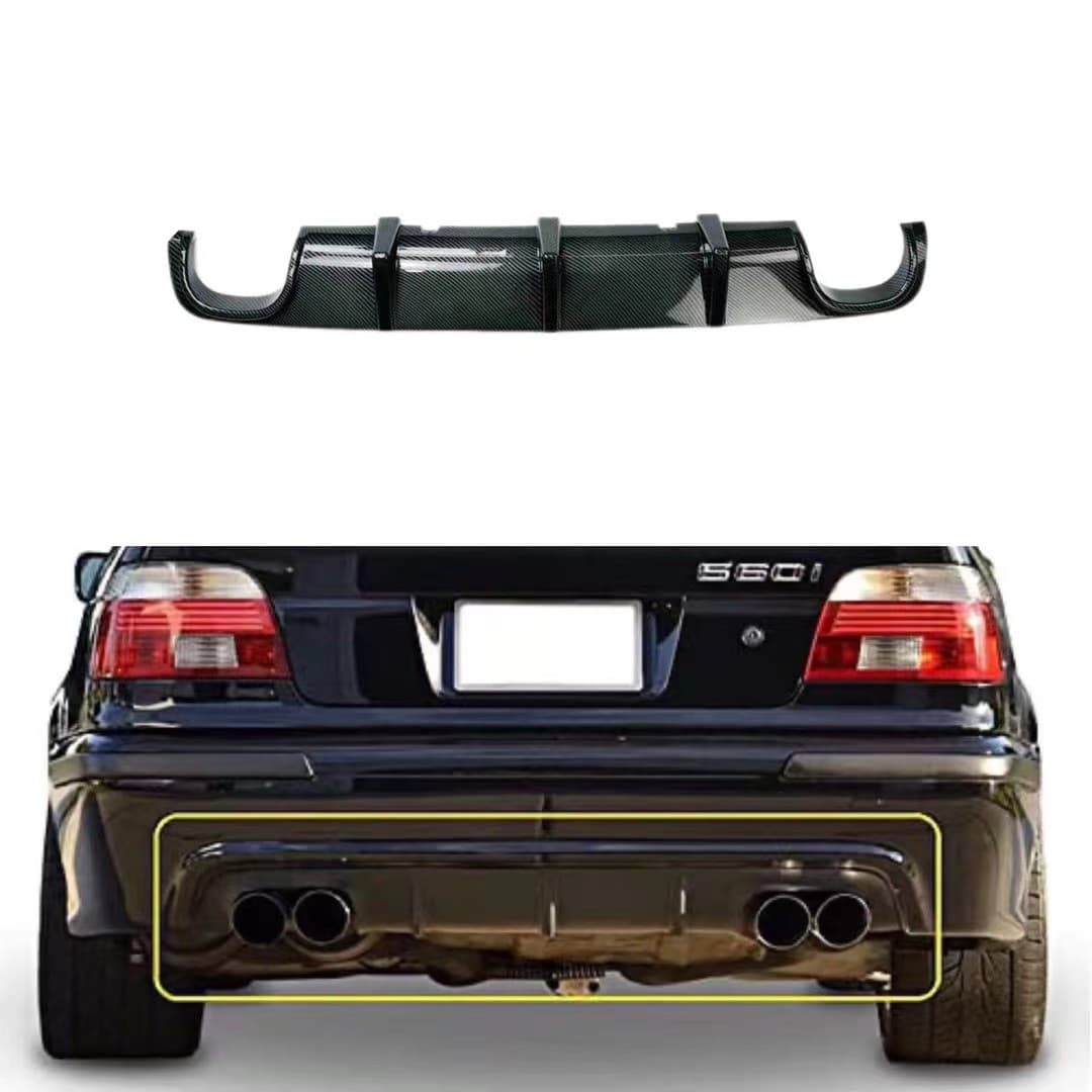 For BMW 5 Series 95-03 E39 E39 with Light Rear Lip Rear Diffuser Gloss Black Carbon Fiber Rear Spoiler
