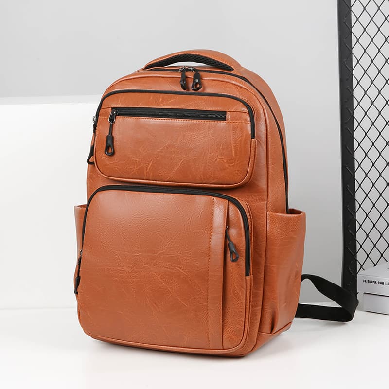 Men's Casual Backpack, High-End PU Business Trip Cosmetics Bag, Business Backpack, Computer Bag, Korean Style Fashion Trendy Travel Bag