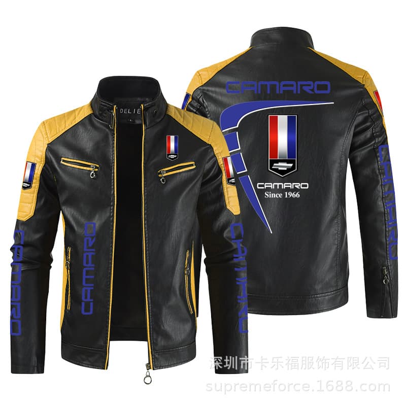 Cross-border foreign trade hot-selling men's European size cama motorcycle leather racing suit men's PU leather jacket jacket