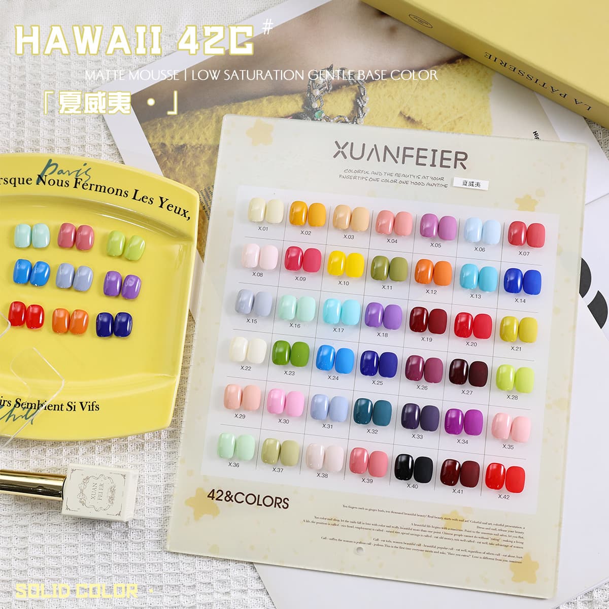 42 colors Hawaiian solid color nail polish gel large set nail salon new 2026 color gel nail polish gel set manicure