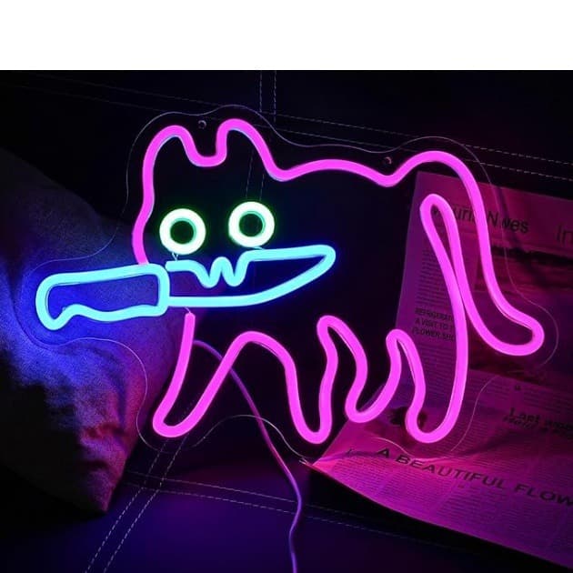 Cross-border Dachshund Bulldog Drinking Cat Skateboard Dog Neon Light USB Powered Moon Cat LED Sign