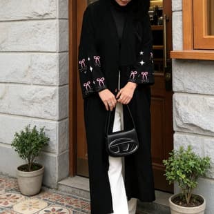 Cross-border women's fashion black bow cardigan dress with niche design and high-end feel