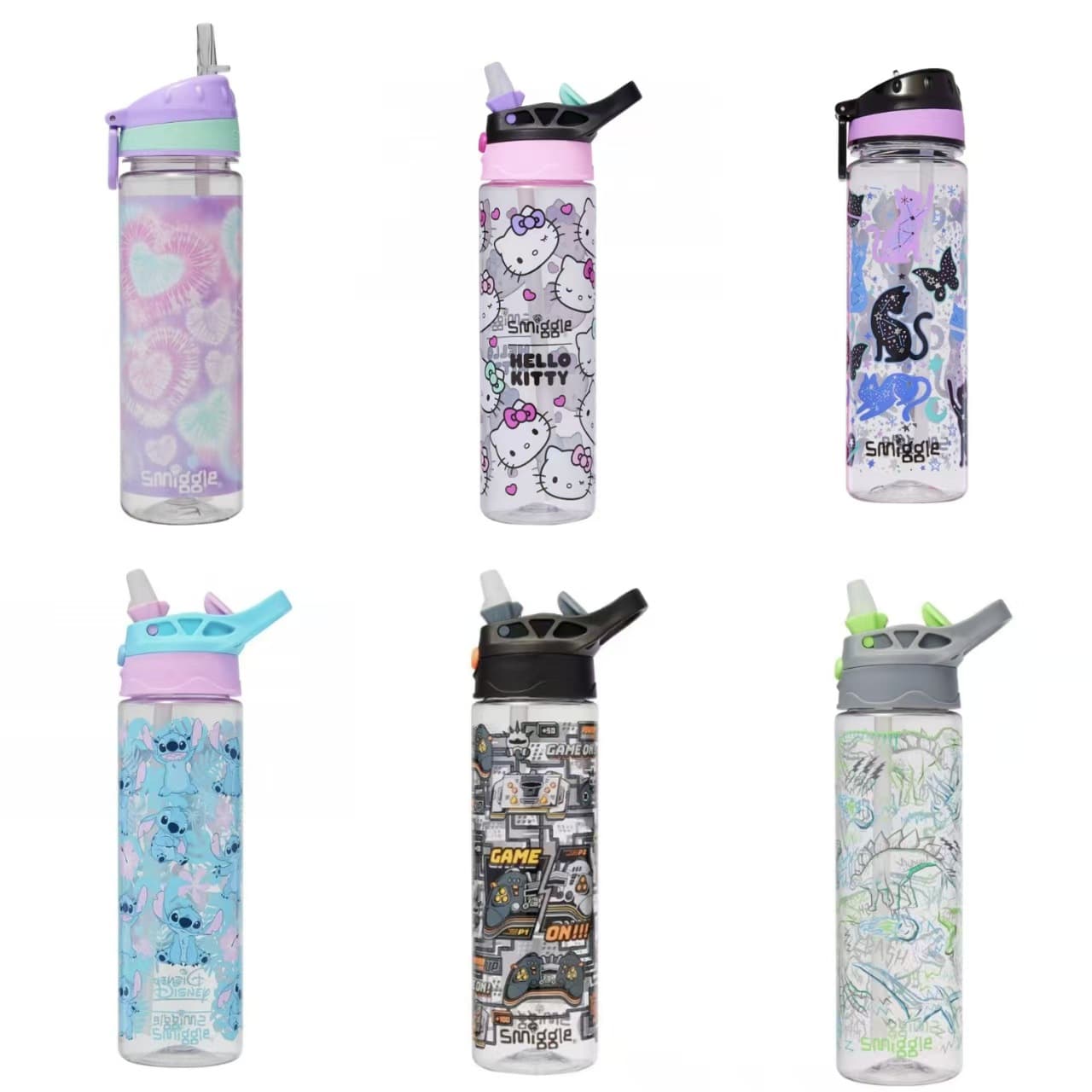 Australia Smiggle Water Bottle Portable Transparent Plastic Water Jug for Primary School Students Cute Straw Cup