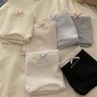 Don't Worry" 7A Extended Length Antibacterial Crotch Pure Cotton Teen Girls' Panties Mid-Rise Soft Cotton Ladies' Triangle Briefs