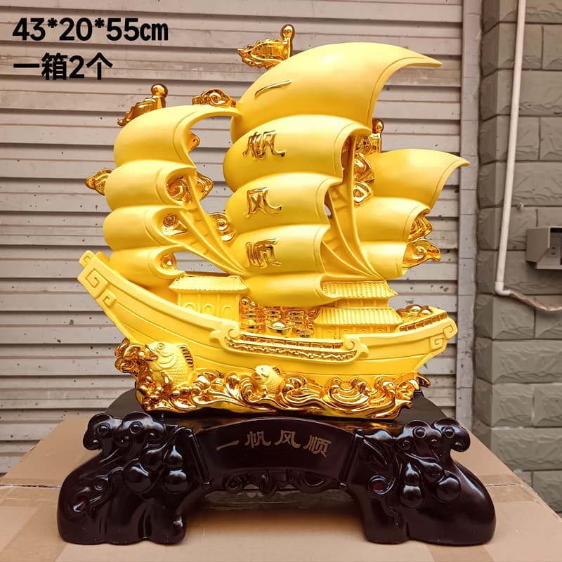 Smooth sailing, dragon boat, smooth sailing, smooth sailing, resin handicrafts, fortune-enhancing ornaments, opening decoration gifts