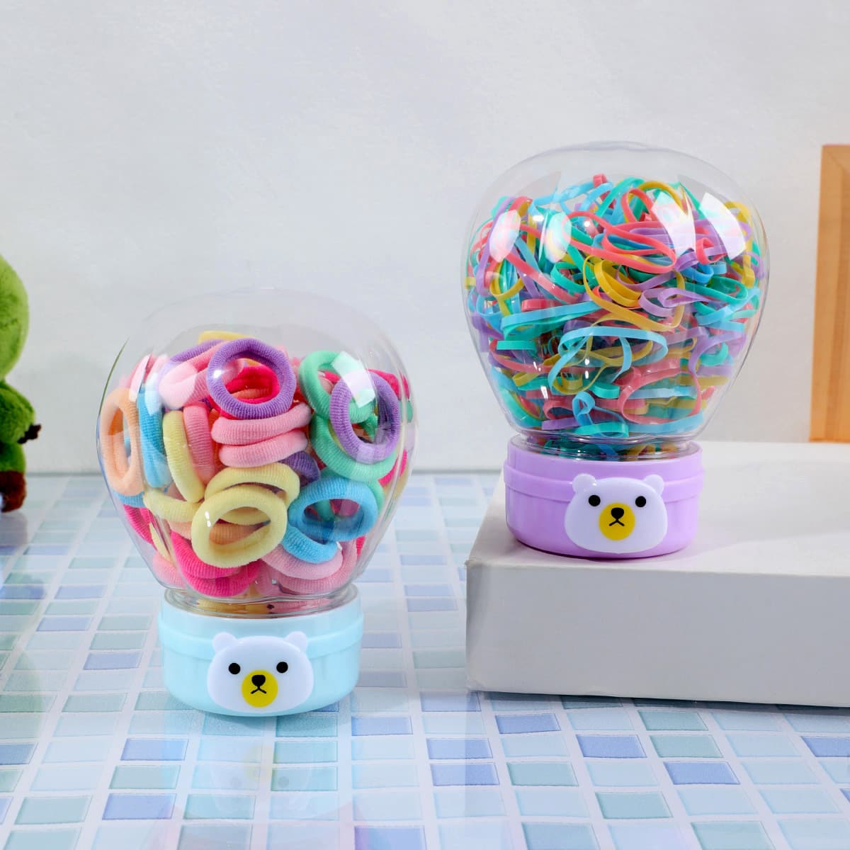Cute Hot Air Balloon Shaped Plastic Box for Slime, Candy, Jewelry, and Crystal Mud Storage