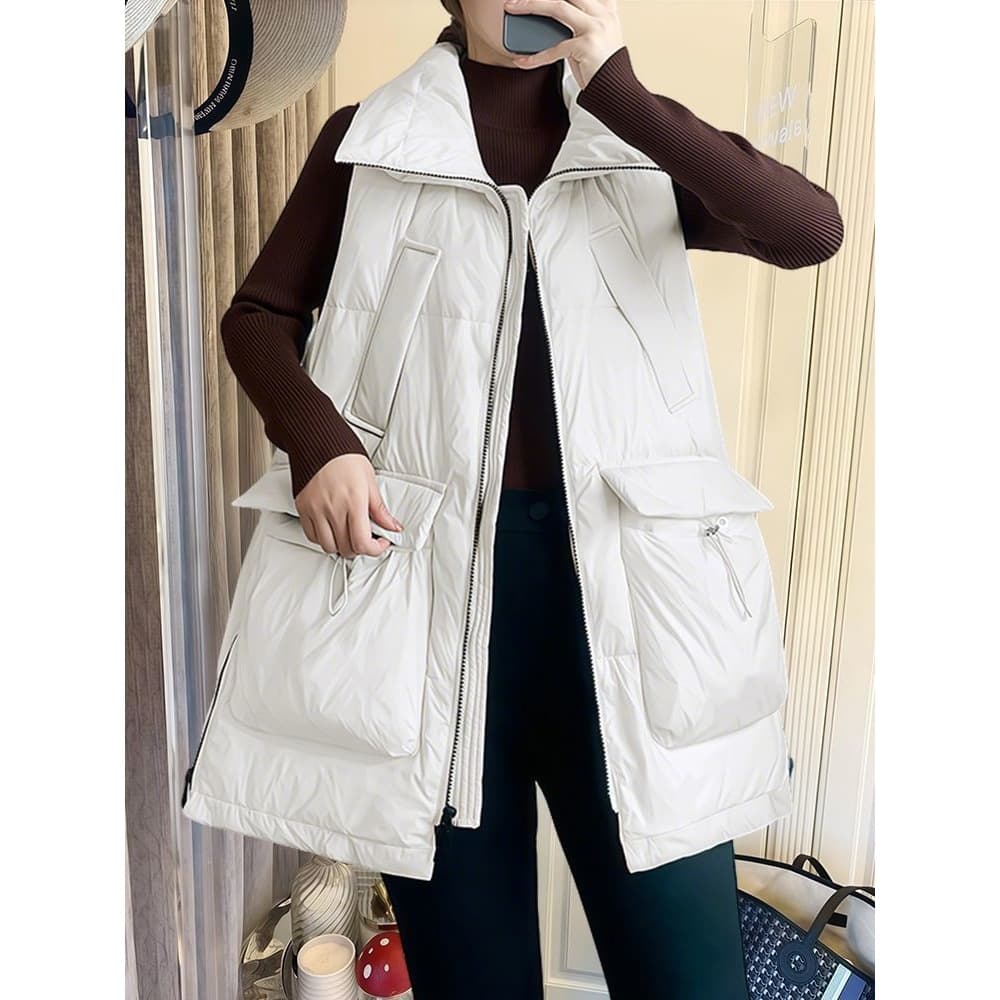 New Arrival Workwear Style Sleeveless Vest Women's Autumn Winter Stand Collar Camisole Latest Fashion Domestic First and Second Tier Brands