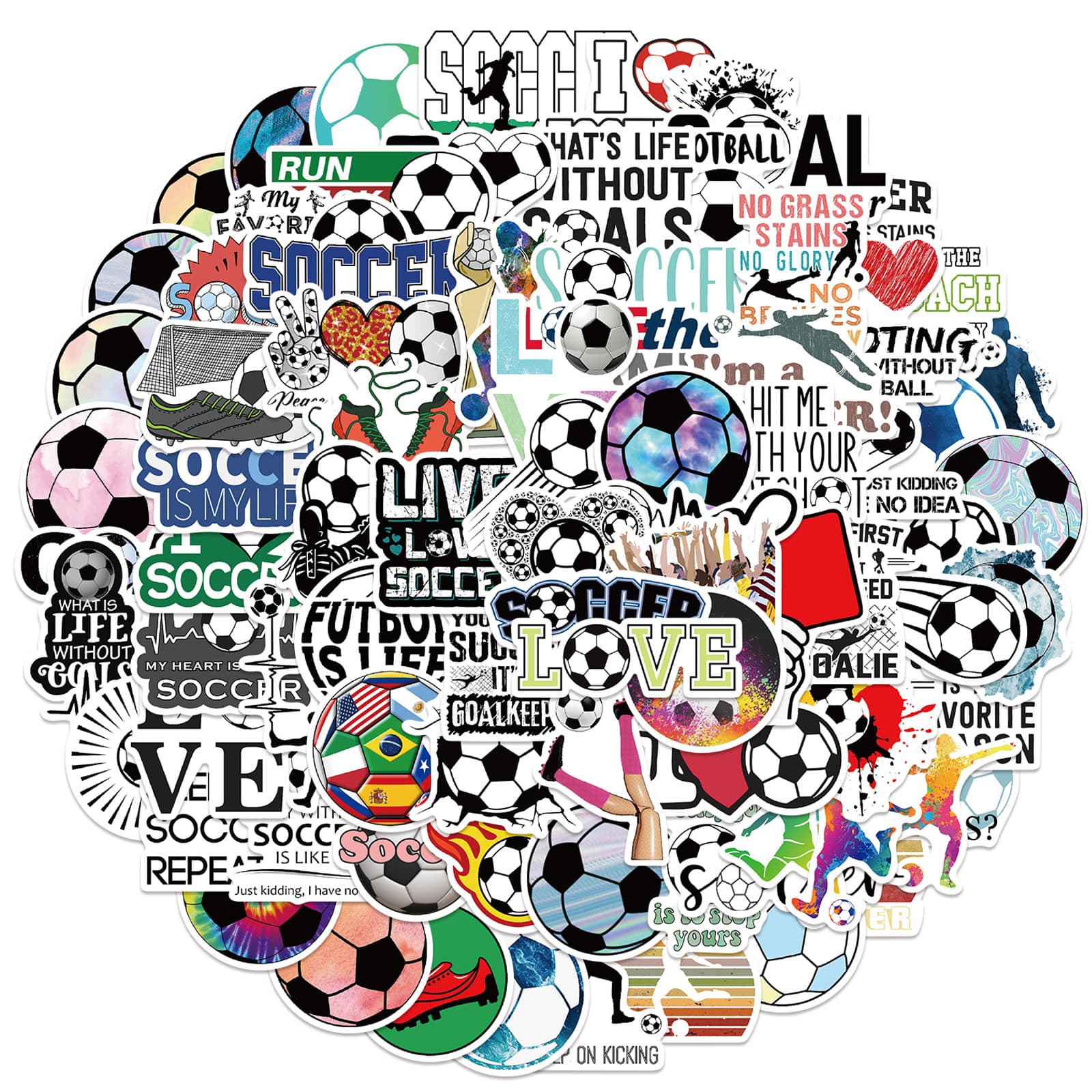 100 pieces of popular World Cup football graffiti stickers decorative luggage notebook waterproof stickers cross-border wholesale