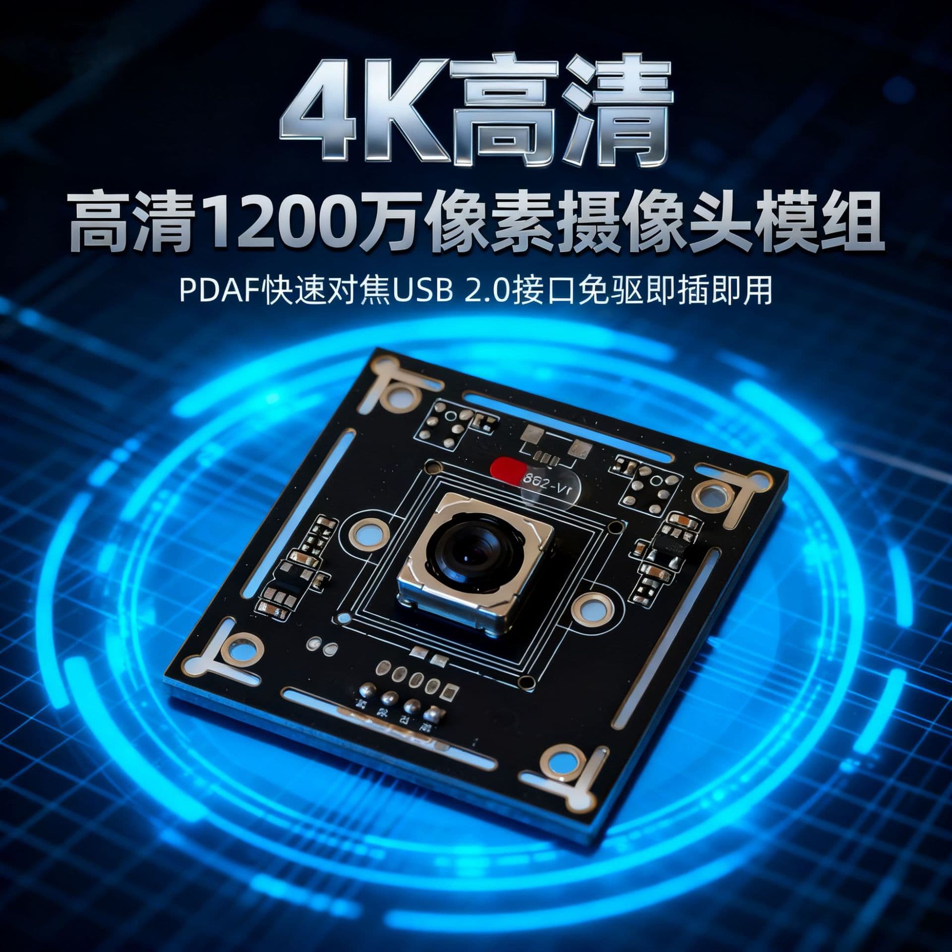 USB2.0 high-resolution PDAF fast-focus plug-and-play camera module, 12MP, 4K HD