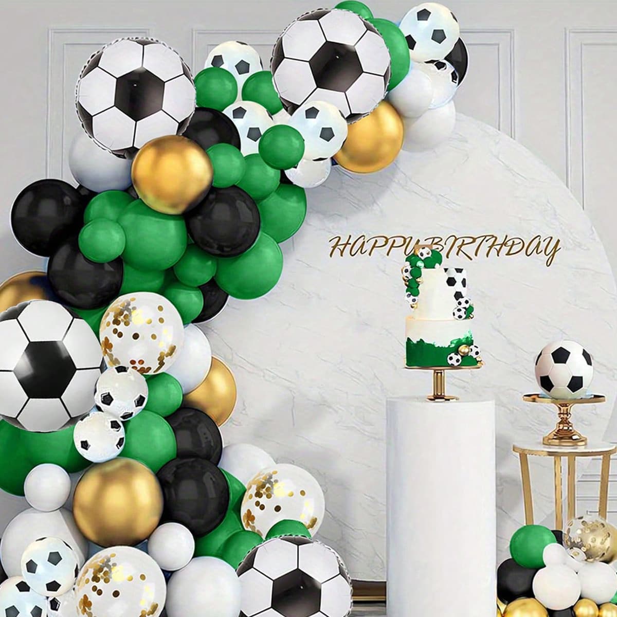 137pcs Soccer Theme Balloon Arch Kit Birthday Party Set Boys World Cup Decoration Background