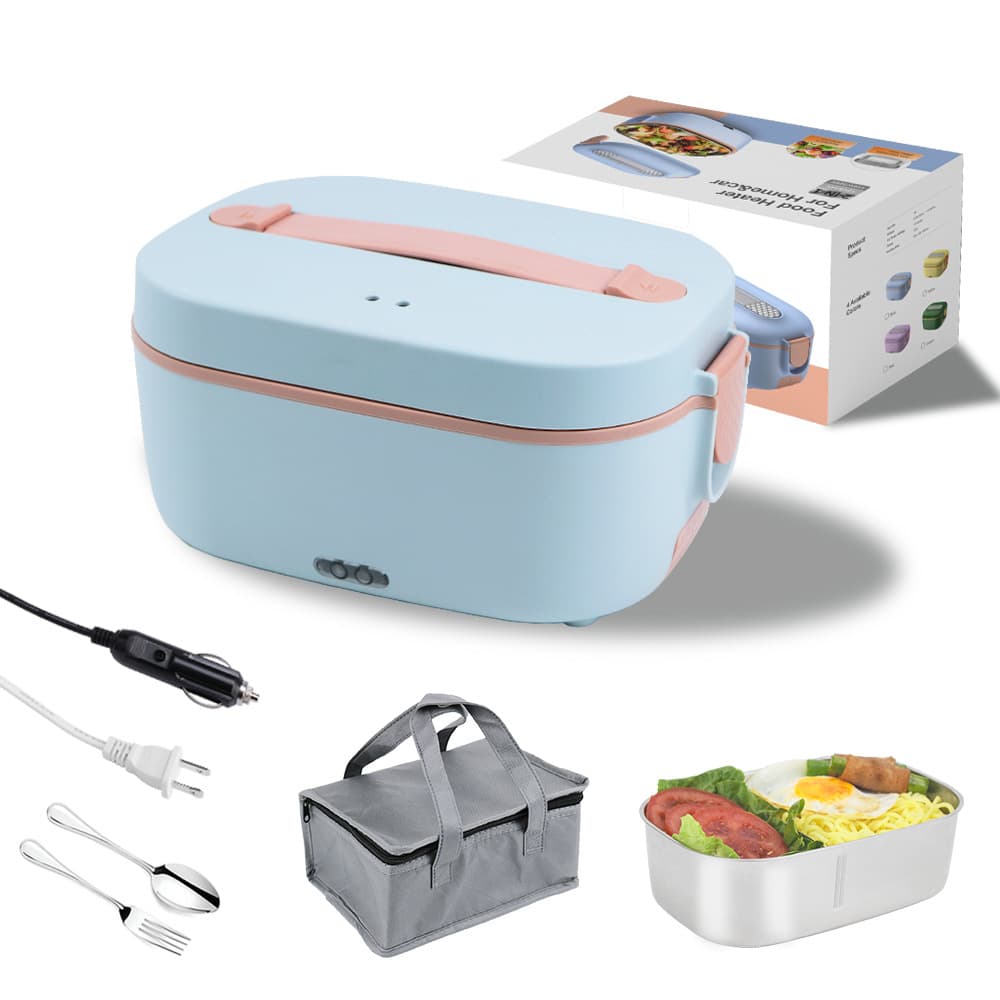 80W Quick Heat Car & Home Dual-Use Plug-in Heating Lunch Box Multi-function Thermal Electric Lunch Box 1.5L/1.8L Optional
