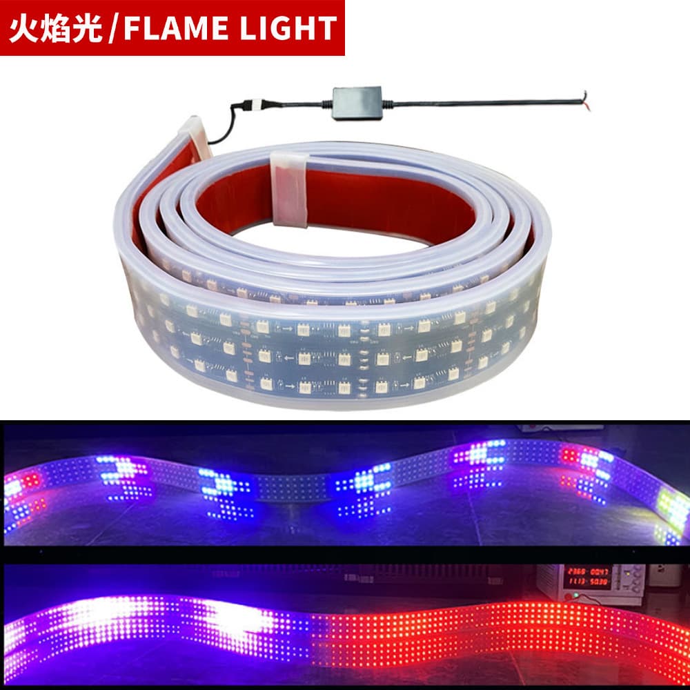 Cross-Border New Product Truck Running Horse Flowing Light, 24V Sun Visor Dynamic Decorative Light for Trucks, Three-Row Ambient Light