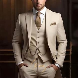 Premium Three-Piece Suit Set for Weddings, Banquets, and Parties on AliExpress and Amazon – Groom Tuxedo, Business, and Casual Wear