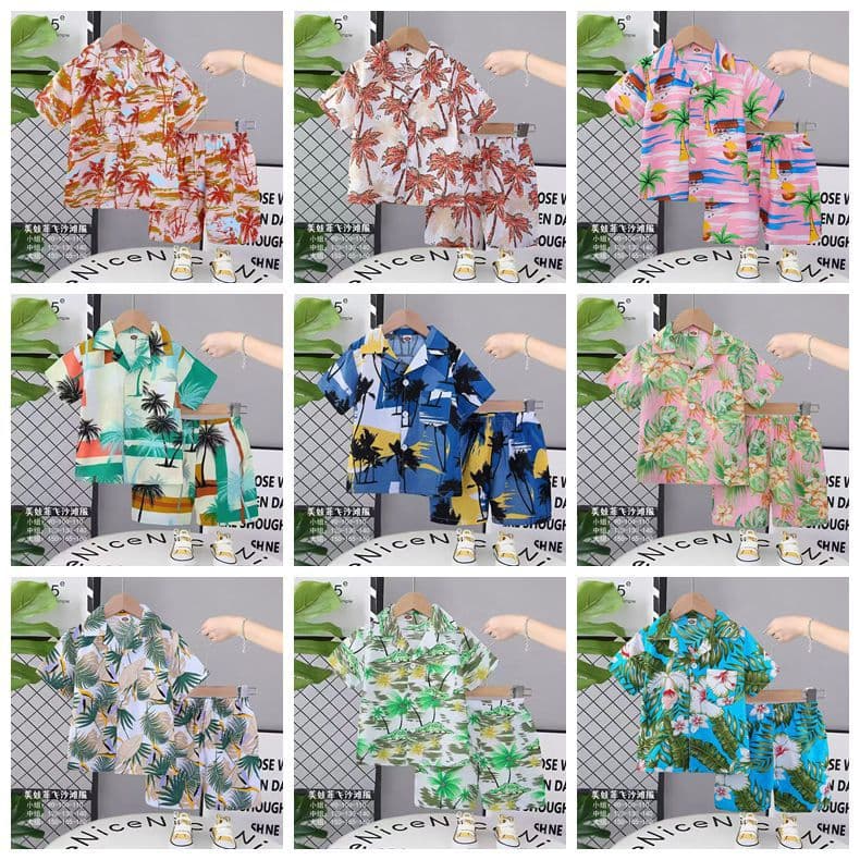 Pajamas for Kids Summer 2026 Children's Casual Sleepwear Full Print Short Sleeve Pants Factory Direct