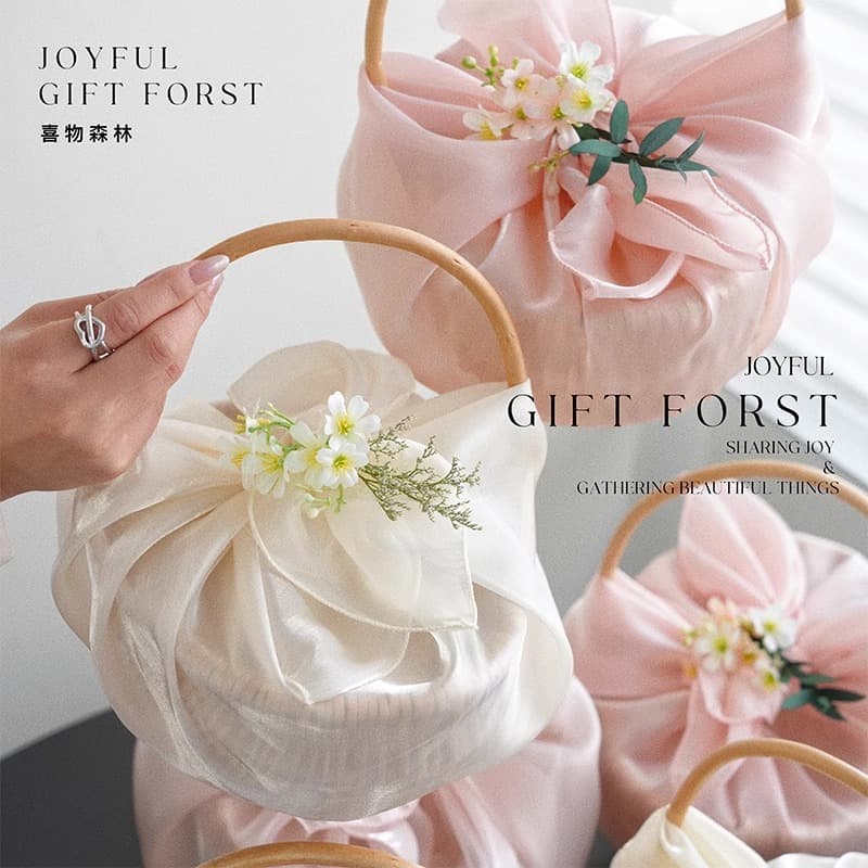 Bridesmaid Gift Hand Basket Empty Basket for Women's Wedding High-End Practical Gift Niche Premium Furoshiki Gift Box