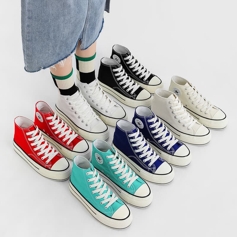Height-Increasing Canvas Shoes for Women, Classic High-Top 2025 Spring Trendy New Arrival Thick-Soled Versatile Board Shoes Student Casual