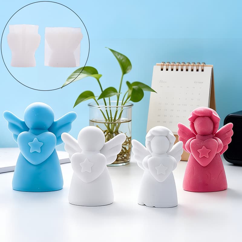 Cross-Border New Arrival Little Angel Christmas Aromatherapy Candle Plaster Mold Holiday Home Decoration Handmade Silicone Mold