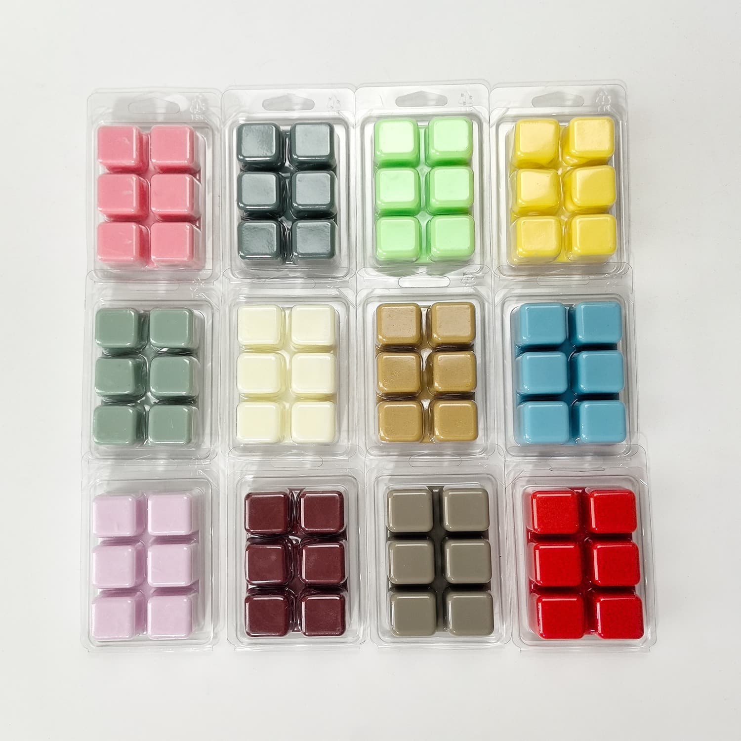 Cross-border In-Stock DIY Soy Wax Aromatherapy Candle Scented Essential Oil Soy Wax 6-Grid Colorful Aroma Wax Blocks