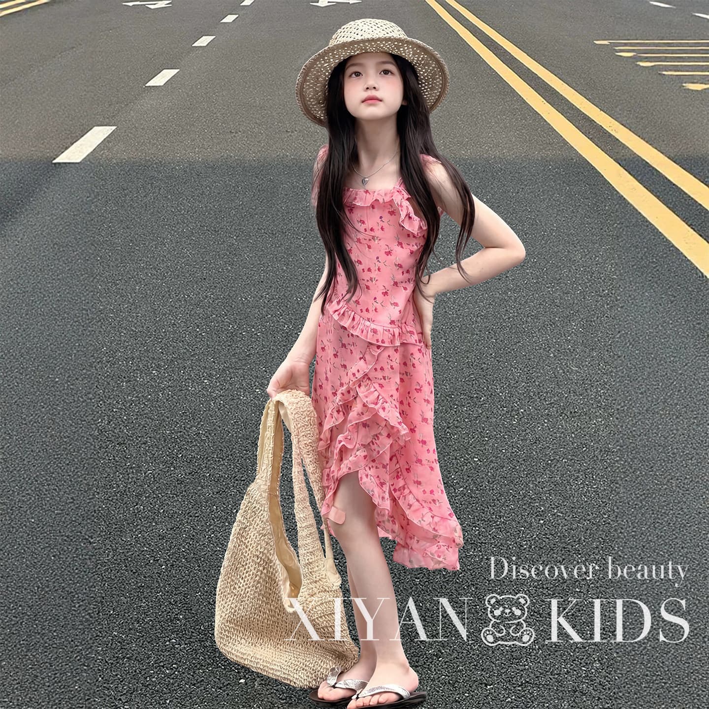 Girls Summer Dress High-End Design Unique Pretty Dress for Older Girls Kids Irregular Summer Skirt