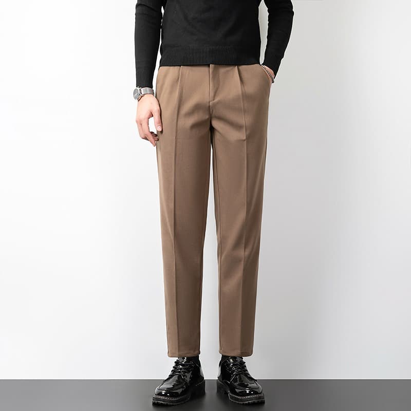 Casual Dress Pants for Men Spring Autumn New Style Versatile Long Pants Slim Fit Tapered Business Suit Trousers Trendy Wrinkle-Free Pants