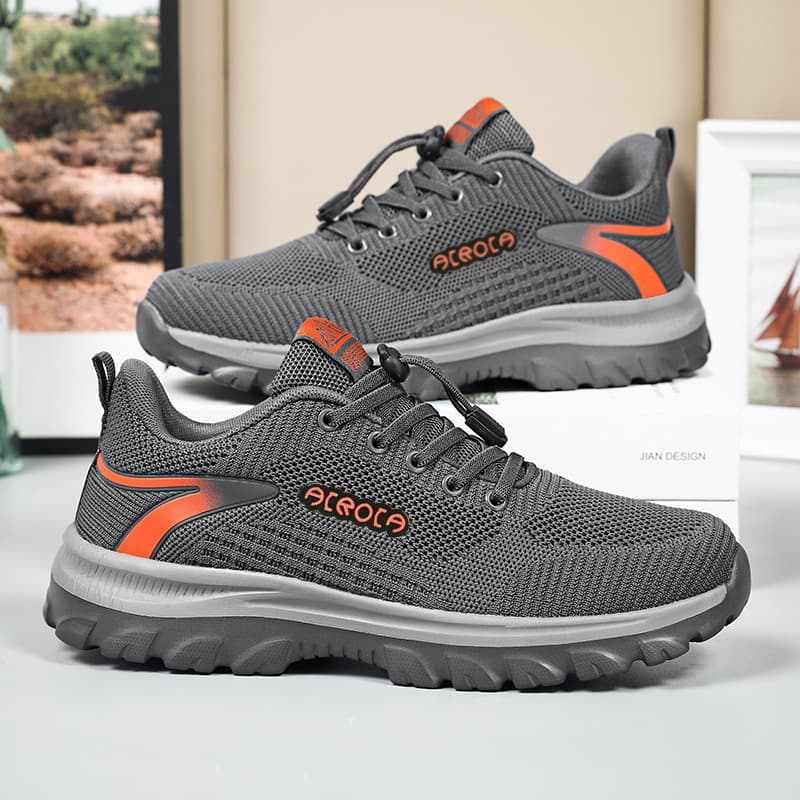 Elderly Shoes Spring and Autumn Men's Mesh Walking Shoes for Middle-Aged and Elderly People, Comfortable Walking Shoes for Dad, Non-Slip Soft Sole, Mom's Travel Shoes