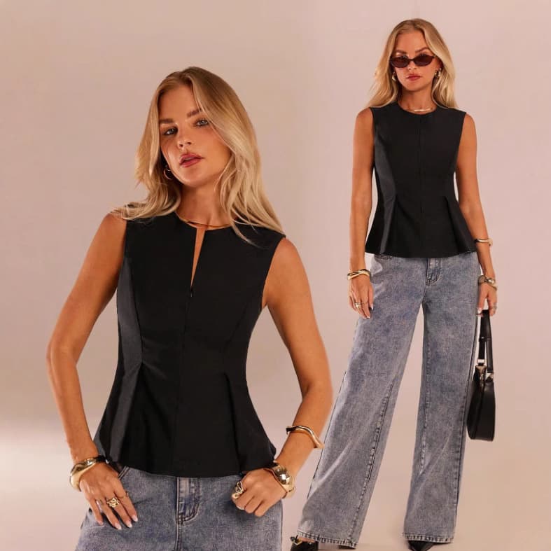 Cross-border European and American temperament top casual sleeveless vest