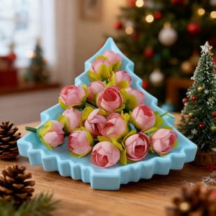 S2260 Christmas Tree Tray Decoration Cement Plaster Mold DIY Silicone Mold