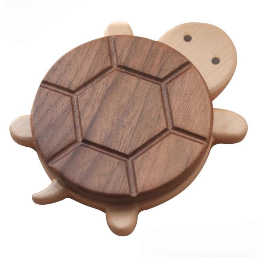 Cross-border Cute Universal Coaster Set Tea Tray Tabletop Anti-scald Turtle Heat Insulation Pad Walnut Solid Wood Coaster