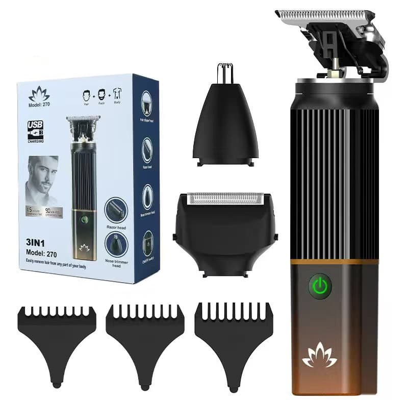 Men's Home Hair Trimmer 3-in-1 Multifunctional Electric Shaver Beard Trimmer Nose Hair Trimmer Set