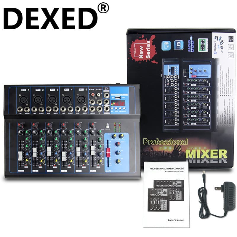 Cross-border Bluetooth USB Mixer DJ Reverb Effects Stage Audio Bar Wedding Conference Performance Sound Console