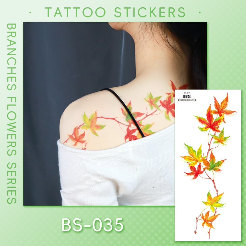 Ruikalong Cross-border Halloween Blood Vessel Tattoo Sticker Branch Flower Sticker Flame Lightning Tattoo Waterproof Sweat-resistant