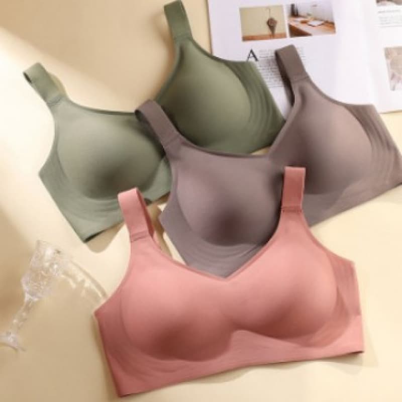 New Best-Seller Latex Push-Up Seamless Wide Strap Push-Up Bra, Thin Style Summer Side Boob Control Jelly Strip Underwear for Women