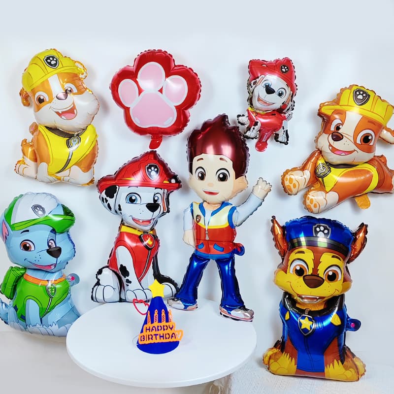 PAW Patrol Chase Aluminum Foil Balloon Shaped Cartoon Kids Baby 3rd Birthday Decoration Setup