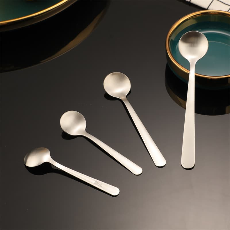 Zhanming 316 Stainless Steel Round Spoon Long Handle Household Seasoning Spoon Round Head Stirring Spoon Children's Spoon