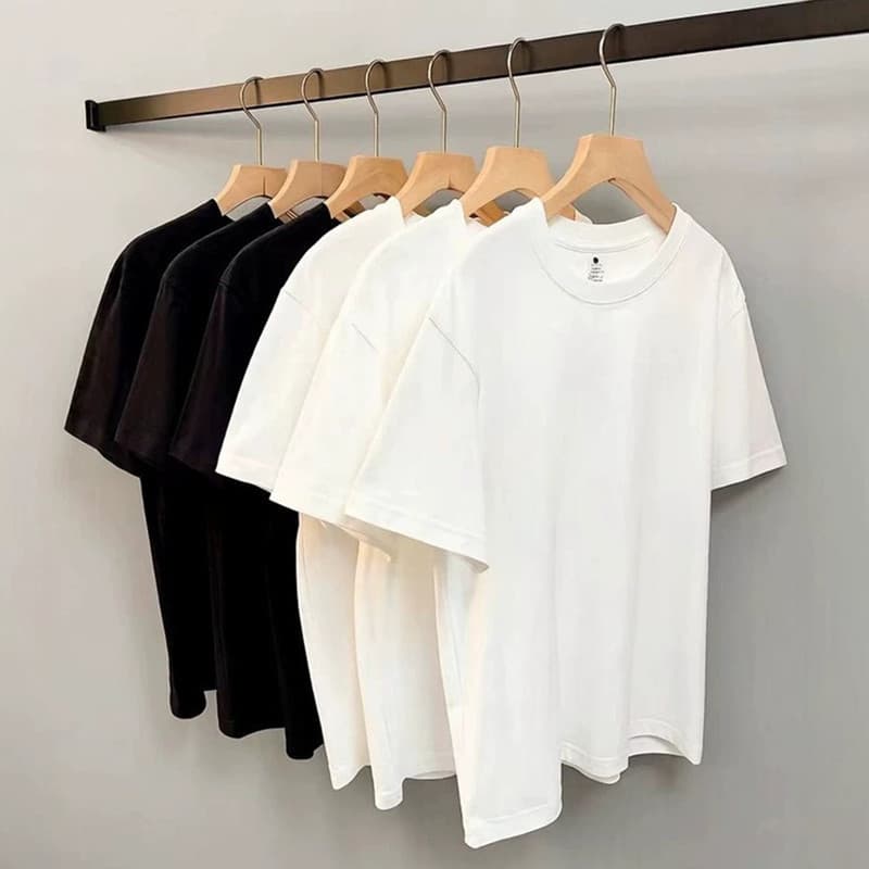 Heavyweight pure cotton short-sleeved T-shirt for men 230g thick opaque bottoming shirt for men and women summer round neck top trendy T wholesale