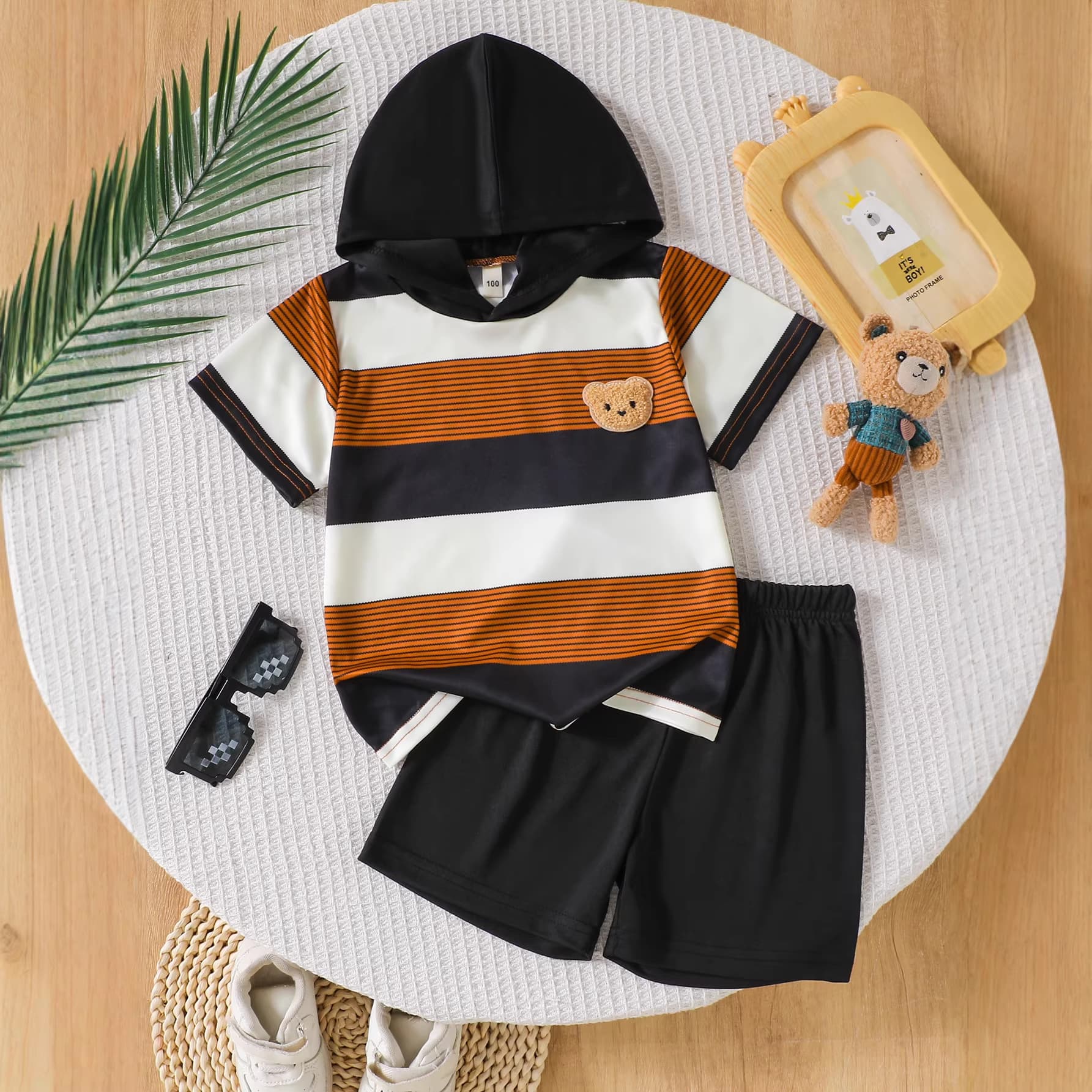 Trendy caring children's clothing Spring and summer new short-sleeved T-shirts for middle and large children Baby and children's suits Children's short-sleeved suits