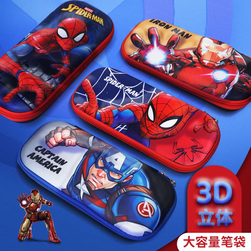 Youlehu 3D Pencil Case Superhero Stationery Box Large Capacity Silent Drop Pencil Bag Drop Shipping