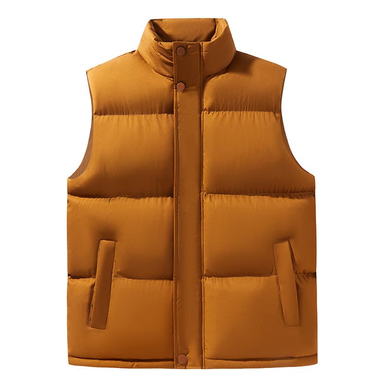 Casual Down Cotton Vest for Men Autumn Winter Youth Korean Slim Fit Thick Warm Quilted Sleeveless Jacket Coat