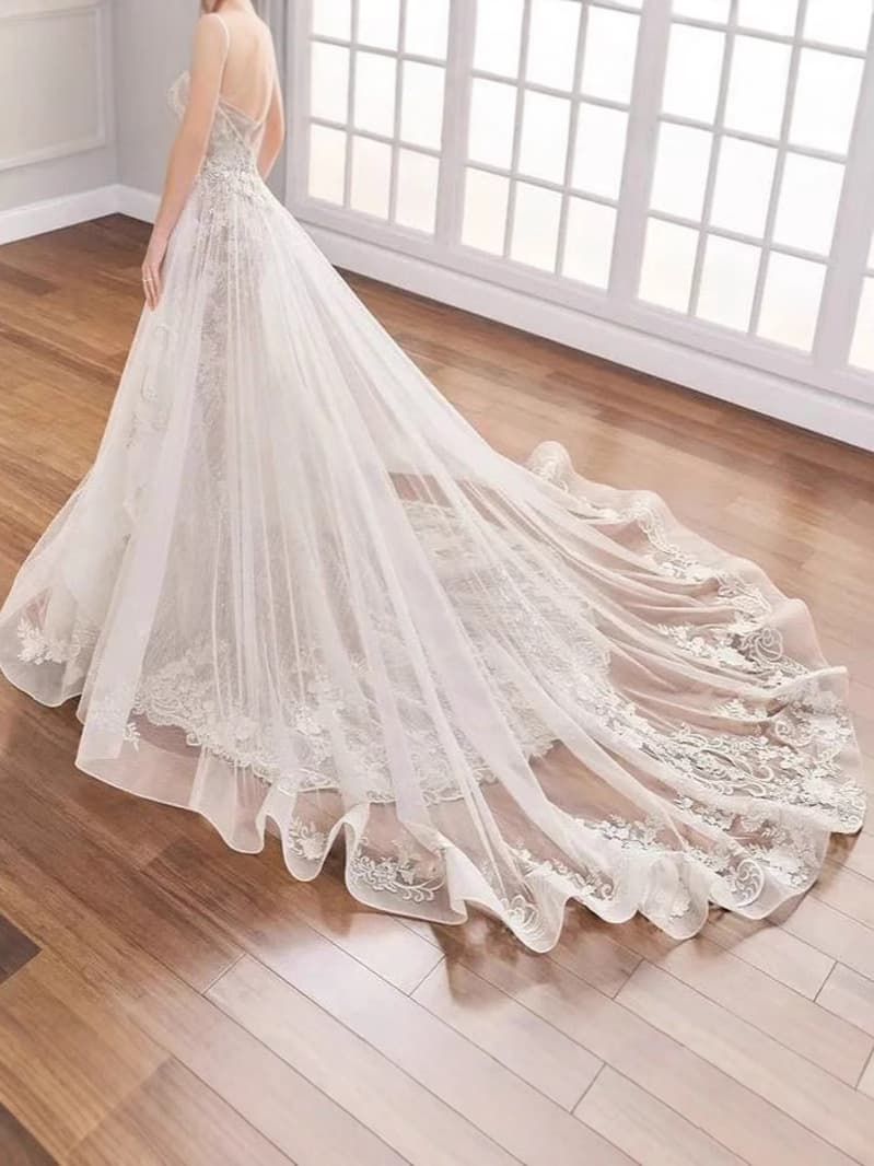Foreign Trade Wedding Dress Accessory One-Layer Tulle with Stiff Net Lace Train Detachable Skirt, Runway Travel Photography Dress