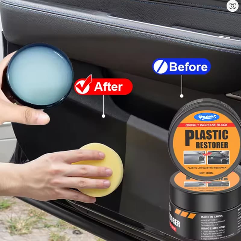 Car Plastic Restorer - Interior Leather - Panel Renewal Wax Polish
