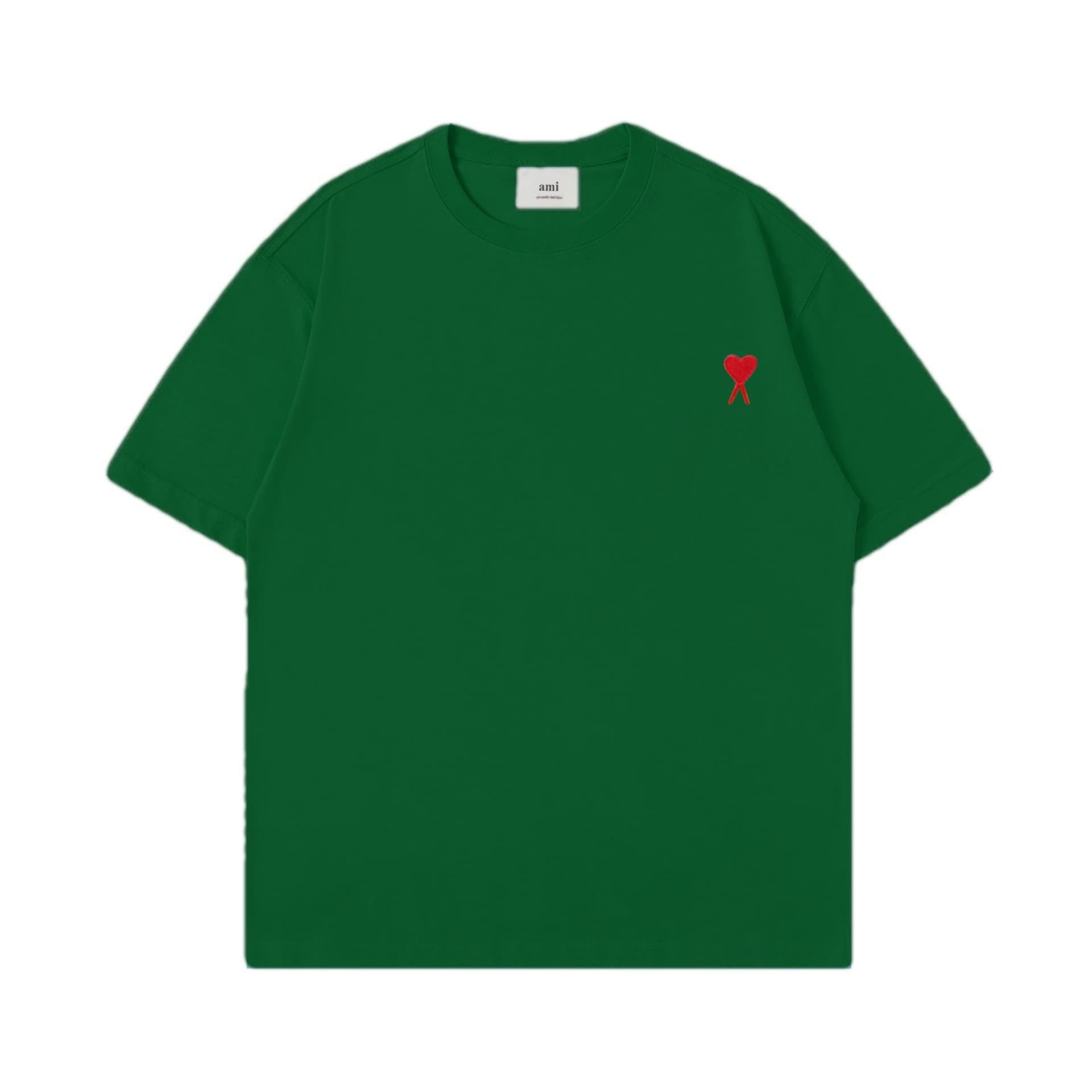 Summer AMI youth loose cotton embroidered T-shirt short-sleeved men's trendy brand round neck casual versatile street fashion T-shirt