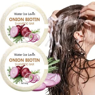 Water Ice Levin Moisturizing Shampoo Bar with Biotin, Rosemary and Onion Extract, Refreshing