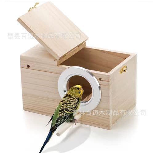 Cross-border supply of various sizes creative solid wood parrot breeding box for budgies and lovebirds bird supplies bird cage hatching box wood
