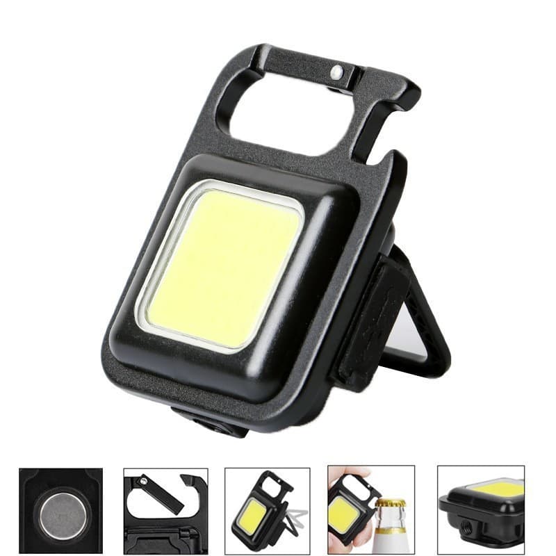 Multi-functional Keychain Light, USB Rechargeable Ultra-Bright Outdoor Portable Aluminum Alloy Emergency Work Light