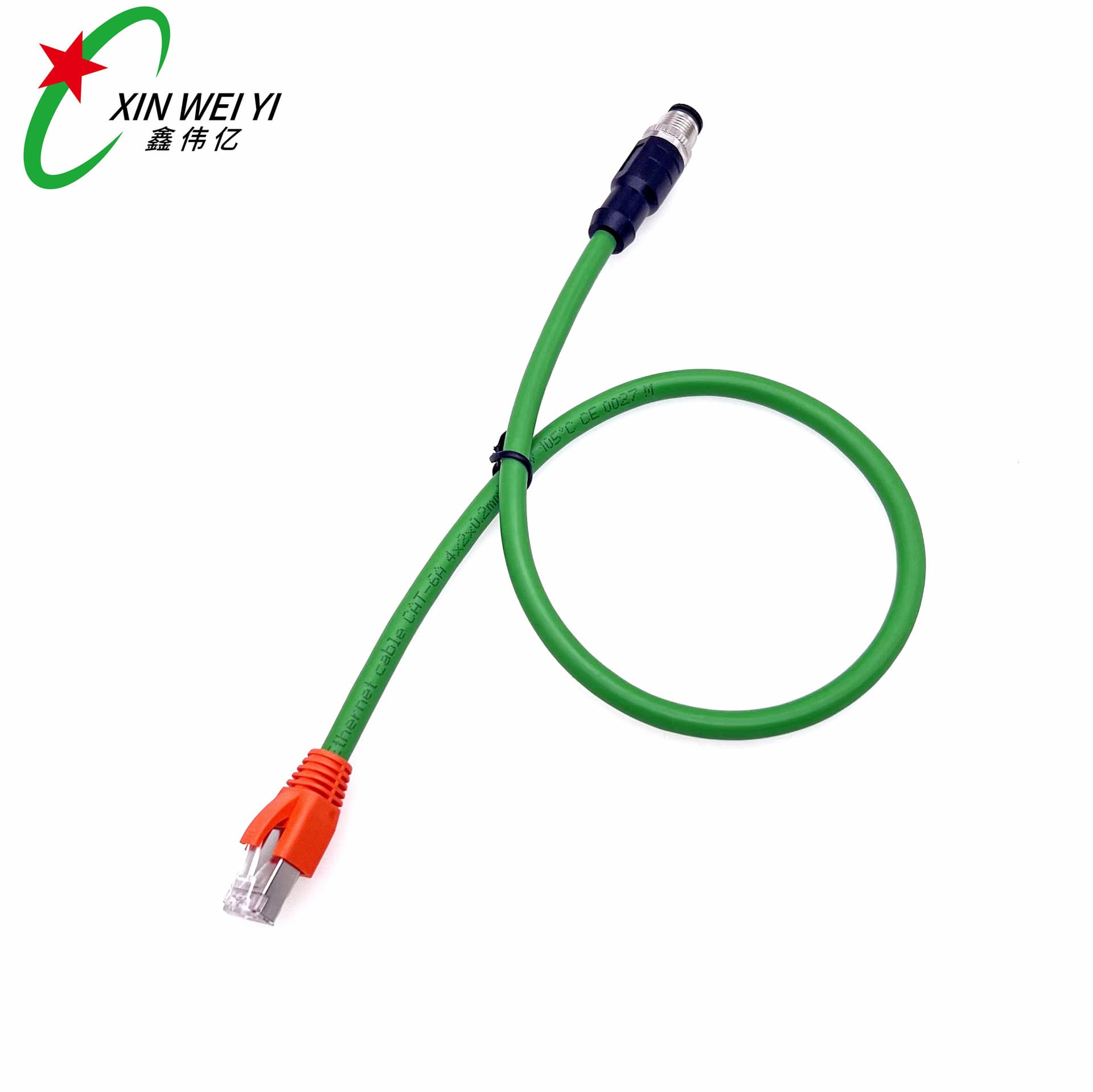 M12 Aviation Plug Connector Ethernet RJ45 Waterproof Connector 4-Pin CAT6 IoT Communication Connector