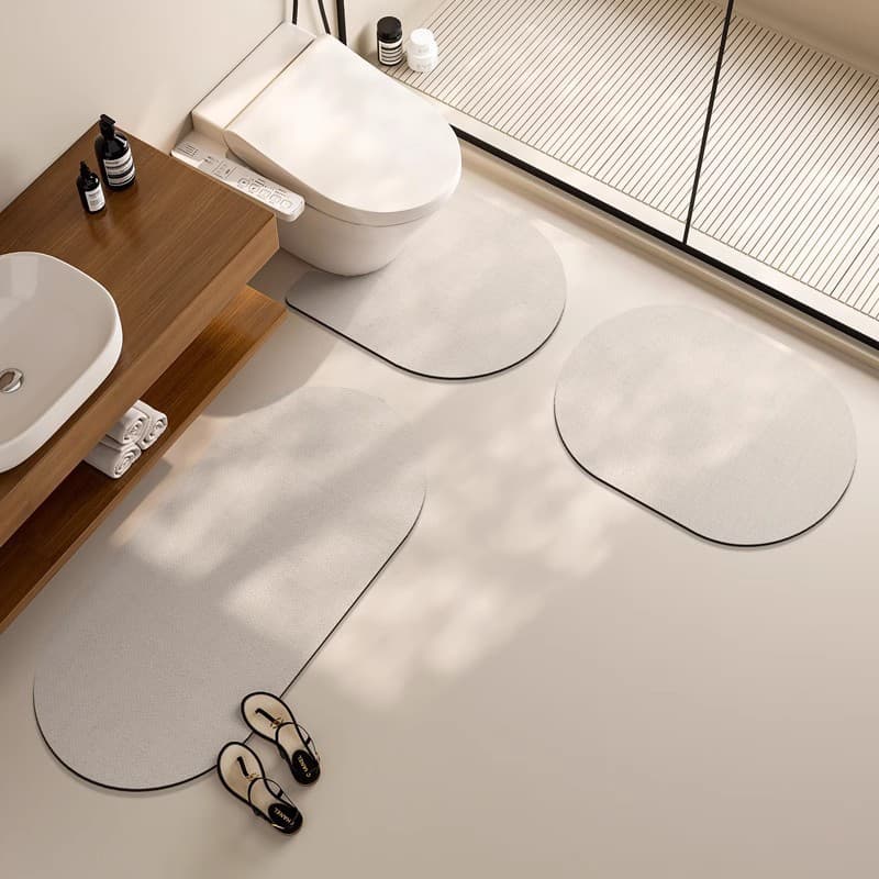 3-Piece Bathroom Set Toilet Mat Diatomaceous Earth Mat for Bathroom Doorway Home Bathroom Sink Absorbent Non-Slip Mat