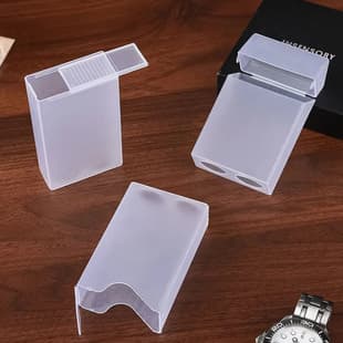 Cigarette case cover, protective sleeve for men, portable plastic flip-top slide case, cigarette box, transparent and crush-resistant