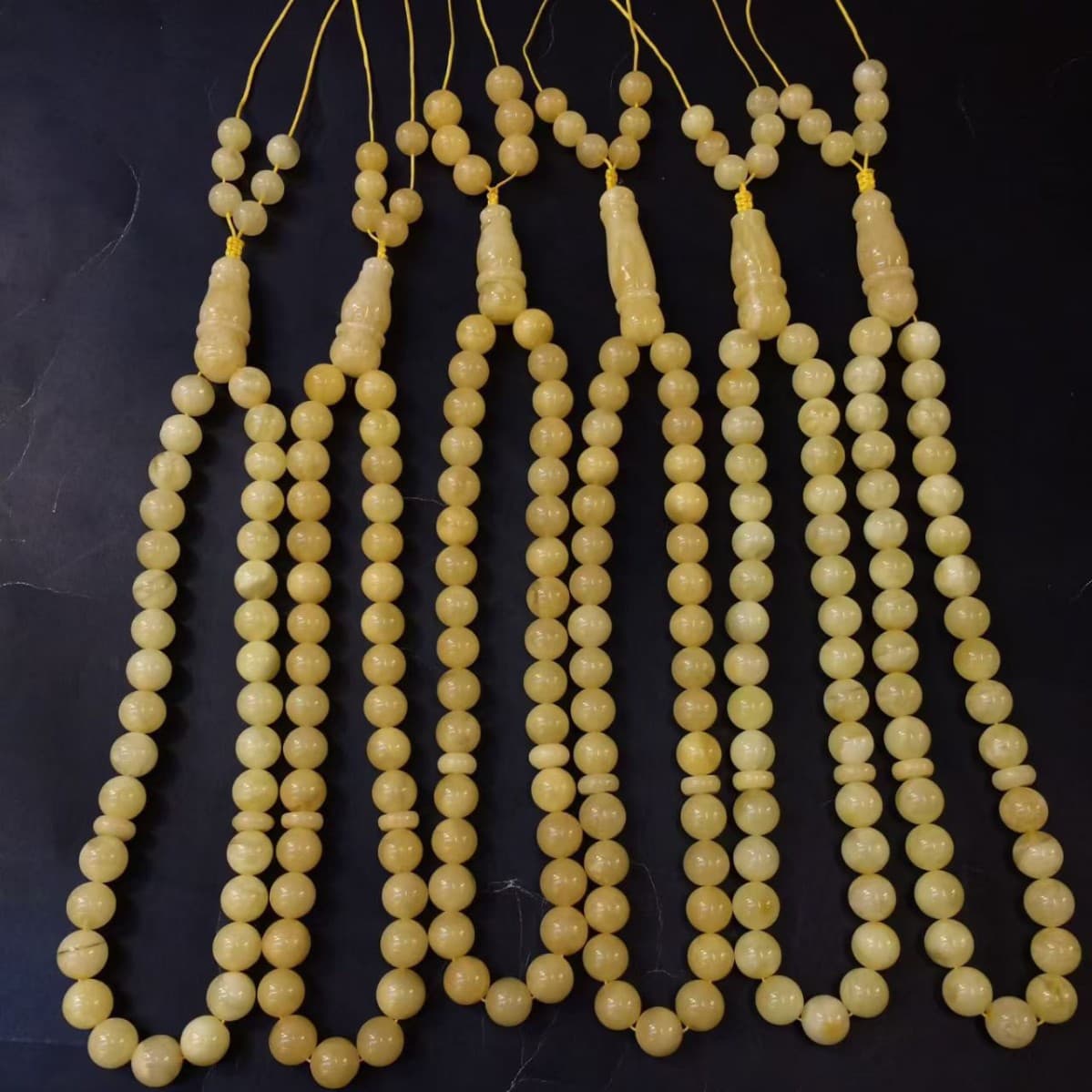 Genuine Full-Wax Chicken-Oil Yellow Amber Multi-Row Bracelet Necklace Natural White Flower Amber Unisex Collectible Beaded Bracelet Stock Wholesale