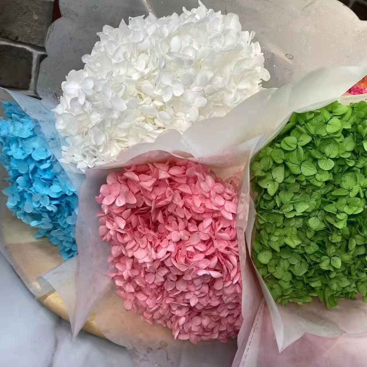 Internet celebrity immortal flower single bulk Anna wood hydrangea handmade material dried flower girlfriend gift real flower